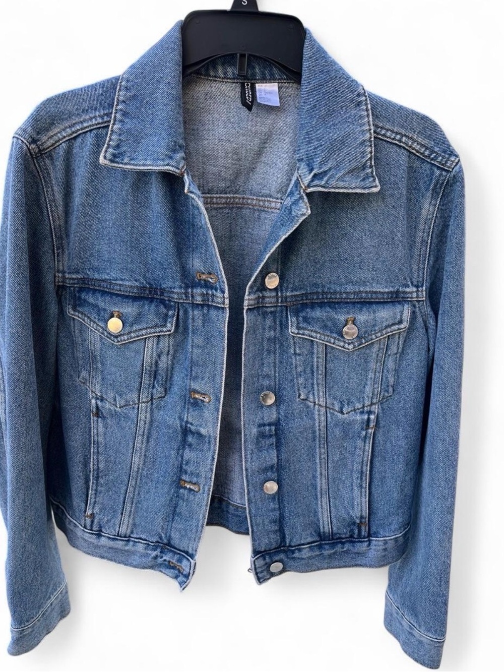 H&M Divided Medium Blue Denim Trucker Jacket Size 8